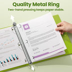 SUNEE 3 Ring Binder 2 Inch 1 Pack, Clear View Binder Three Ring PVC-Free (Fit 8.5x11 Inches) for School or Office Supplies, Tender Green