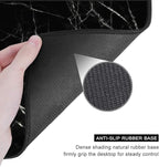 Auhoahsil Mouse Pad, 12 x 10 in Nature Marble Theme Computer Mouse Pad for Desk, Premium-Textured Non-Slip Rubber Stitched Edges Waterproof Square Mouse Mat for Gaming Work Wireless Mice, Black