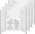 White Trifold Presentation Board 36" x 48" (Pack of 4) Self-Adhesive Science Subtitles included - Display Exhibition Board Lightweight and Portable with Smooth Surface - by Emraw