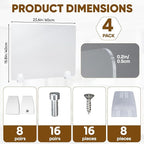 tonchean 4PCS Desk Dividers Office Partitions, Privacy Desk Panel Protective, Frosted Acrylic Shield with Clamps for Offices Schools Call Centers - 23.6”L X15.8”W