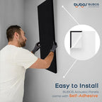 BUBOS 2 PCS Acoustic Panels,47.2''x11.8'' Fabric Soundproof Wall Panels,Self-adhesive Sound Absorbing Panels for Studios, Office, Home Theater, Fabric-Clad-N Matte Black