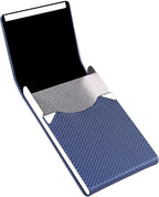 DMFLY Business Card Holder for Women & Men - Multi Card Case, Business & Pocket Card Holder, Credit & Name Card Wallet with Magnetic Closure, Blue-zs