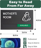 Noah Baby ""9x5 Privacy Slider Sign - In Use/Available for Mother's Rooms, Conferences, Wellness Areas | Office & Hospital Door Indicator"", Black