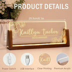 Desk Name Plate Personalized, Custom Office Light Up Name Plate for Desks, Desk Decorations for Women Men Office, Employee Appreciation Gifts for Coworkers