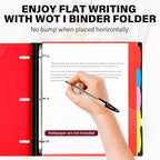 WOT I Telescoping Project Organizer 2-Pack, Refillable Binder with Dividers and Pockets, 13 Pocket Folders, 1 Inch 3 Ring Binder, Red