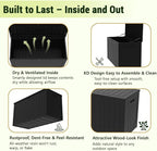 PATIOEASY Outdoor Storage Box 100GAL Waterproof Resin Deck Box,UV-Resistant Lockable Package Delivery Bin for Garden Tools,Large Patio Outside Cushions,Pool Accessories Supplies,Chest,Furniture,Brack