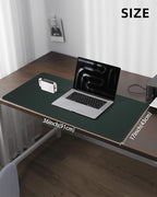 Leather Desk Pad Protector, Large Mouse Pad and Non-Slip Mat, Waterproof PU Leather Blotter Mat for Office and Home (Dark Green, 36" x 17")