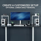 VIVO Clamp-on 13 inch Above or Below Desk 2-Tier Shelving Unit for Table Accessories, Gaming Devices, and More, Storage Tray, Desktop Organizer, White, STAND-SHELF2CW