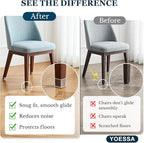 32 Pcs Square Chair Leg Floor Protectors for Hardwood Floors, Clear Silicone Chair Leg Caps Covers Sliders, Floor Protectors for Chairs, Protect Floors (M Fits: 1-1/16" to 1-5/16")