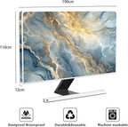 Baocicco Gold Blue Waterproof Screen TV Cover 80 Inch Modern Full Body Covers for Television Screen Panel Case TV Sleeve Compatible with Television LCD LED PC, Desktop and Home TV