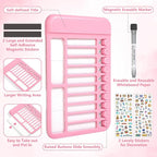 Audab Dry Erase Chore Chart for Kids, Magnetic Checklist Board, My Chores Slider Chart to Do List Board, Routine Reward Chart Schedule Board Task Tracker for Home Refrigerator, Wall, Desk (Pink)