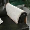 MINJIATEX Couch arm Covers,Non-Slip lace Sofa arm Covers Set of 2 Washable Sofa armrests Covers for Living Room Recliner Chair arm Cover Protectors for Leather Sofa armrest slipcover (GYDF-Beige)