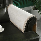 MINJIATEX Couch arm Covers,Non-Slip lace Sofa arm Covers Set of 2 Washable Sofa armrests Covers for Living Room Recliner Chair arm Cover Protectors for Leather Sofa armrest slipcover (GYDF-Beige)