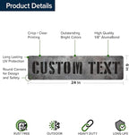 Custom Sign, Custom Street Sign, 11 Font Colors, 13 Font Styles, 4 Hole Options, 22 Sizes, 6x24 Inches, Rust Free DiBound, Fade Resistant, Made in USA by My Sign Center (Grunge Metal)