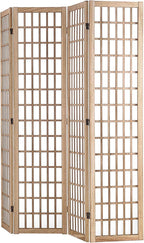 VEVOR Room Divider, 4 Panel Japanese Room Divider, Folding Privacy Screen Indoor, Portable Partition Dividers and Decoration Screens, for Room Separation, Home, Office, Restaurant & Bedroom (Natural)