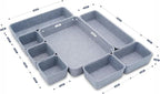 Welaxy Desk Drawer Organizer Tray, 8-Piece Felt Storage Drawer Dividers for Office & Home (Glacier gray)