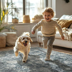 GENIMO Runner Rug 2'6''x6 Non Slip Machine Washable Vintage Hallway Runner Rug, Low Pile Lightweight Rugs for Entryway, Hallway, Kitchen and Corridor, Ashen Taupe