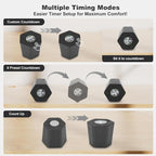 Pomodoro Productivity Timer Cube, Flip Clock, Pause & Resume, Magnetic Adjustable Sound Alert, for Working Studying Office Task, 3/5/10/15/30min & Custom Countdown (Gray)