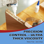 CYAFIXED Professional Grade Cyanoacrylate Super Glue, Ultra Thick Viscosity CA Glue for Woodworking, 1 oz. (28.3 Grams) - Instant Adhesive for Woodworking, Gap Filling, Heavy Duty Wood Bonding