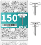 150 PCS Flat Clear Short Push Pins for Wall Thumb Tacks for Walls Flat thumbtacks Push pin for Bulletin Board Shadow Box Display Thumbtack for Cork Board
