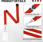24-Pack Red Breakaway Lanyards with Waterproof Badge Holders, Polyester Neck Straps for ID Cards, Events, Office, and Schools