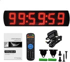 Portable 5 inch High 6 Digits LED Race Clock with for Running Events, Countdown/up Digital Race Timer, 12/24-Hour Clock,LED Stopwatch by Remote Control