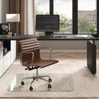 Vitrazza Glass Chair Mat 42” x 48” Superior ¼ Thick, Chiaro Standard Clear, Certified Tempered Safety Glass, Delivers a Smooth Glide, Protects Carpet or Wood, Beautiful in Home or Office.