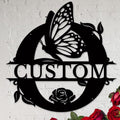Personalized Custom Letter Name metal Signs,Custom Black Letter Monogram Wall Art Decor,Metal Signs Plaques Outdoor wall Decorative Signage (O)