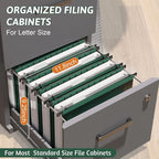 Nordun Plastic Hanging File Folder Extra Capacity,12 Pack Reinforced Hang Folders with Heavy Duty 2 Inch Expansion,Filing Cabinet Folders Letter Size,Hanging Organizer Designed for Bulky Files(Green)