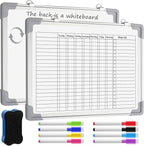 Lincia 12 x 16 Magnetic Dry Erase Chore Chart Board for Family Adults Double Side Family 2 in 1 Combo Chore Board Weekly Calendar Aluminum Frame for Wall 8 Markers 1 Eraser(Adults Style)