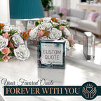 Custom Acrylic Sign Personalized, Custom Desk Name Plate, 18 Styles, (4"x4"), With Gift Box, USA Made by Acryluxe. (Bouquet)