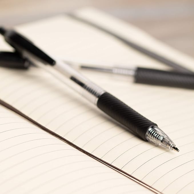 Simply Genius Bulk Retractable Black Pens, 200-Pack - Black Ink, Medium Ballpoint - Smooth-Writing Pens with Comfortable Grip - Journaling & Note-Taking