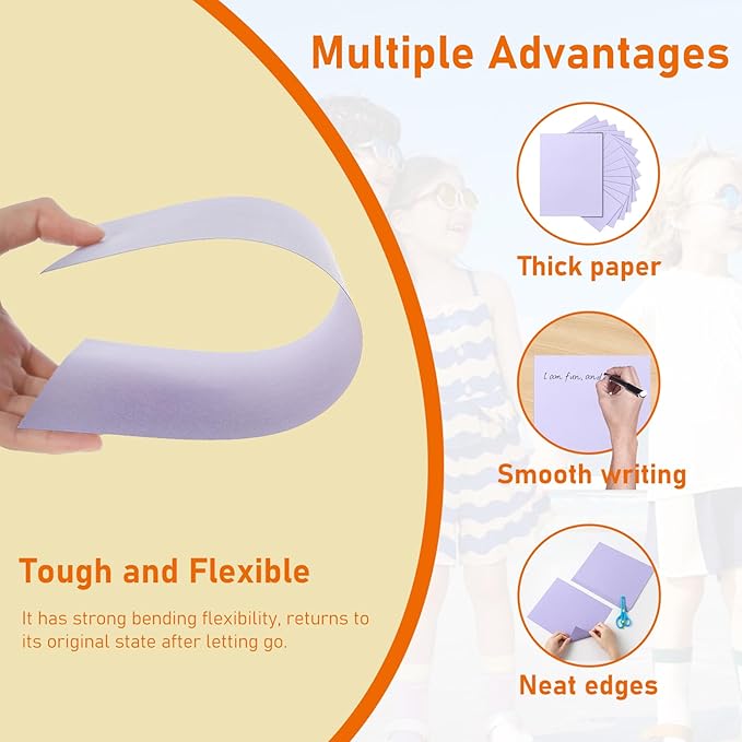 100 Sheets Purple Cardstock 8.5 x 11 Craft Paper, 75lb Light Purple Card Stock for DIY Cards Making, Wedding Invitations, Thank You Card, Bussine Cards, Certificates