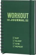Nextnoid Hardcover Fitness Journal Workout Planner for Men & Women - A5 Sturdy Workout Log Book to Track Gym & Home Workouts - Dark Green