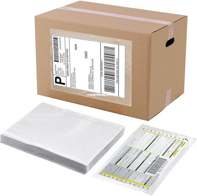 RyhamPaper Packing List Envelopes, Clear 7.5" x 5.5" Self Adhesive Shipping Labels Envelope Pouches (4000 Pack)