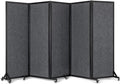 Strongbird Office Divider,Room Partition, Privacy Partition Separator,Portable Commercial Screen Dividers,Classroom School Dividers,10'6"W x 6'7"H,5 Panel,Grey