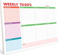 Weekly Planner Notepad, Weekly To Do List Notepad, Tear Off Undated Weekly Planner Pad, 11.5" x 8", Premium Thick Paper with Cardboard Back Support, Desk Planner for Office & Home, Vivid Color Design.