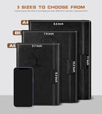Biuwory Lined Journal Notebook for Women Men,256 Pages B5 Large Hardcover Leather Journals for Writing,Travel,Business,Work & School,College Ruled Notebooks for Note Taking,Diary Notepad 7.8"×10.2"