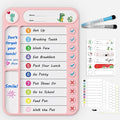 Magnetic Chore Chart for Kids, ADHD Task Tracker Easy-Check Routine Dry Erase Board, to-Do List Planning Tool with Stand for Fridge/Desk/Home/School, 6 Reusable Sheets, 2 Markers