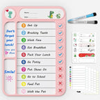 Magnetic Chore Chart for Kids, ADHD Task Tracker Easy-Check Routine Dry Erase Board, to-Do List Planning Tool with Stand for Fridge/Desk/Home/School, 6 Reusable Sheets, 2 Markers