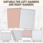 Maitys 6 Pcs Legal Pad Steno Spiral Notebook 8.5 x 11 Inches Top Bound Spiral Pads Hard Cover College Ruled Notepad 70 Sheet Pad Colorful Covers for School Office University Home (Delicate Color)