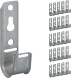 ICC 3/4-Inch Wall Mount J-Hook – 25-Pack, Cable Support Hooks Without Retainer Clips, Galvanized Steel with Zinc Finish – for Structured Cabling and Cable Management