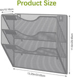 EasyPAG 3 Pocket Mesh Wall File Organizer, Hanging Paper Folder Holder with Classify Label, Vertical Wall Mount Mail Organizer for Office Home Classroom, Silver