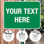 Personalized Custom Green Background Customize for Office, Business, Workplace, Home, Airbnb, Delivery Sign, 18x24 Inches, Rust Free .063 Aluminum, Fade Resistant, Made in USA by Sigo Signs