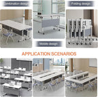 czxhaery Conference Table,Folding Conference Table,Flip Top Mobile Folding Office Conference Room Tables(2Pack120*60 * 75cm)