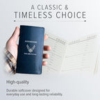 Gallery Leather Small Address Book with Alphabetical Tabs up to 403 Records, Leather Notebook Hardcover, Telephone and Address Books - 6x3.25, Pocket Address, Acadia Tan