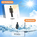 Faittoo Restroom Sign, Bathroom Signs, 2 Pack 6 x 6 Inches Acrylic Sign, for Office or Business Bathroom and Toilet Door or Wall Decor, Indoor Outdoor Use (Men and women Set)