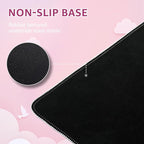 iCasso Excel Cheat Sheet Desk Pad,Excel Mouse Pad Shortcuts,Excel Shortcuts Cheat Sheet Keyboard Mat, Extended Large XXL Non-Slip Mousepad with Stitched Edges for Computer(Pink Excel Shortcuts)