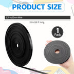 AmazingSpark Magnetic Tape Roll Thin Strips, 0.39 Inch x 66 Feet Magnetic Board Dividers Whiteboard Graphic Decorative Tape Marking Line for Classroom Office Art Accessories(Black)