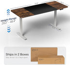 VIVO Electric 71 x 30 in Rustic Standing Desk, Memory Height Adjustment, 1B Series, Holds 220 lbs, Black and Vintage Brown Top, Gray Frame, DESK-KIT-1G7BN